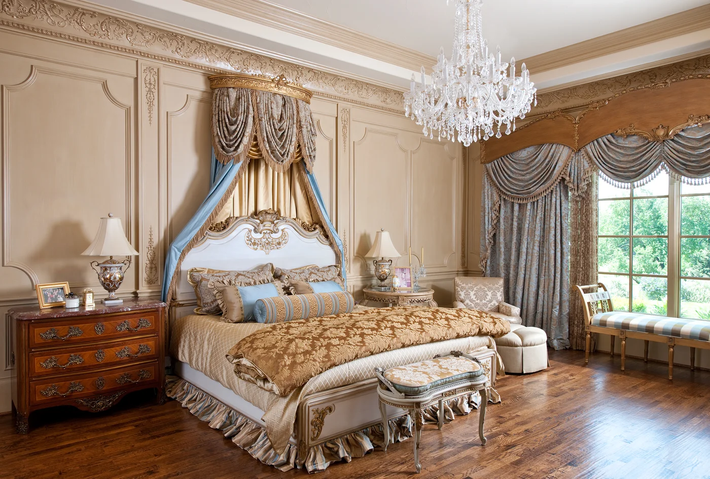 Classic MEG bedroom with upholstered bed